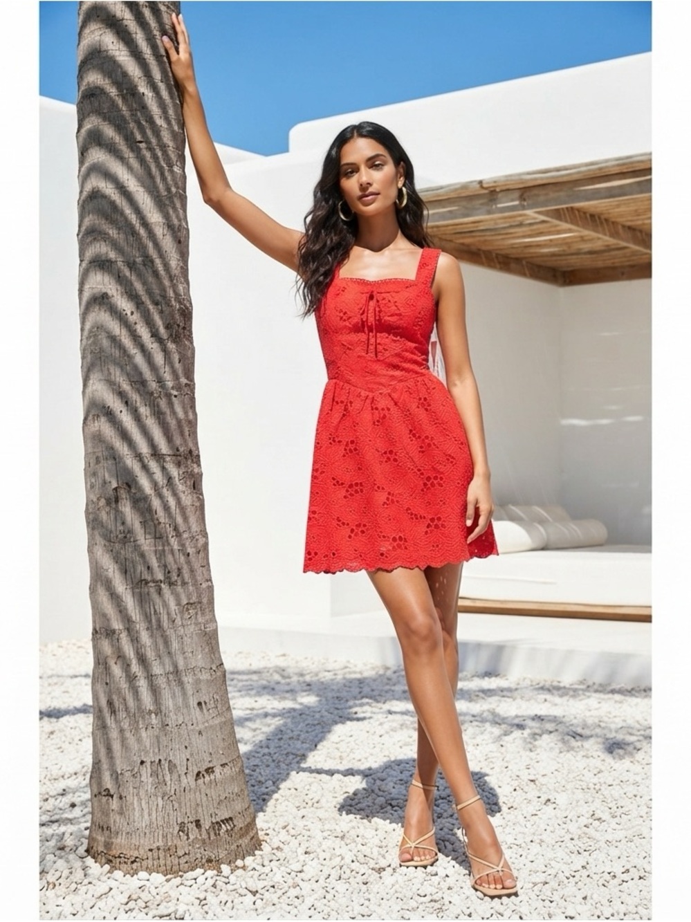 Aqua NWT Poppy color Eyelet Sundress - Lightweight lined Summer Dress